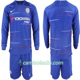 Camisolas de Futebol Chelsea Criança Equipamento Principal 2018/19 Manga Comprida